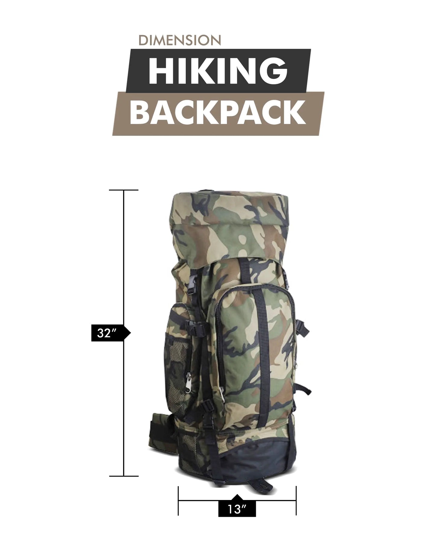 Camouflage Water-Resistant Mountaineer's Backpack Lime Sycamore