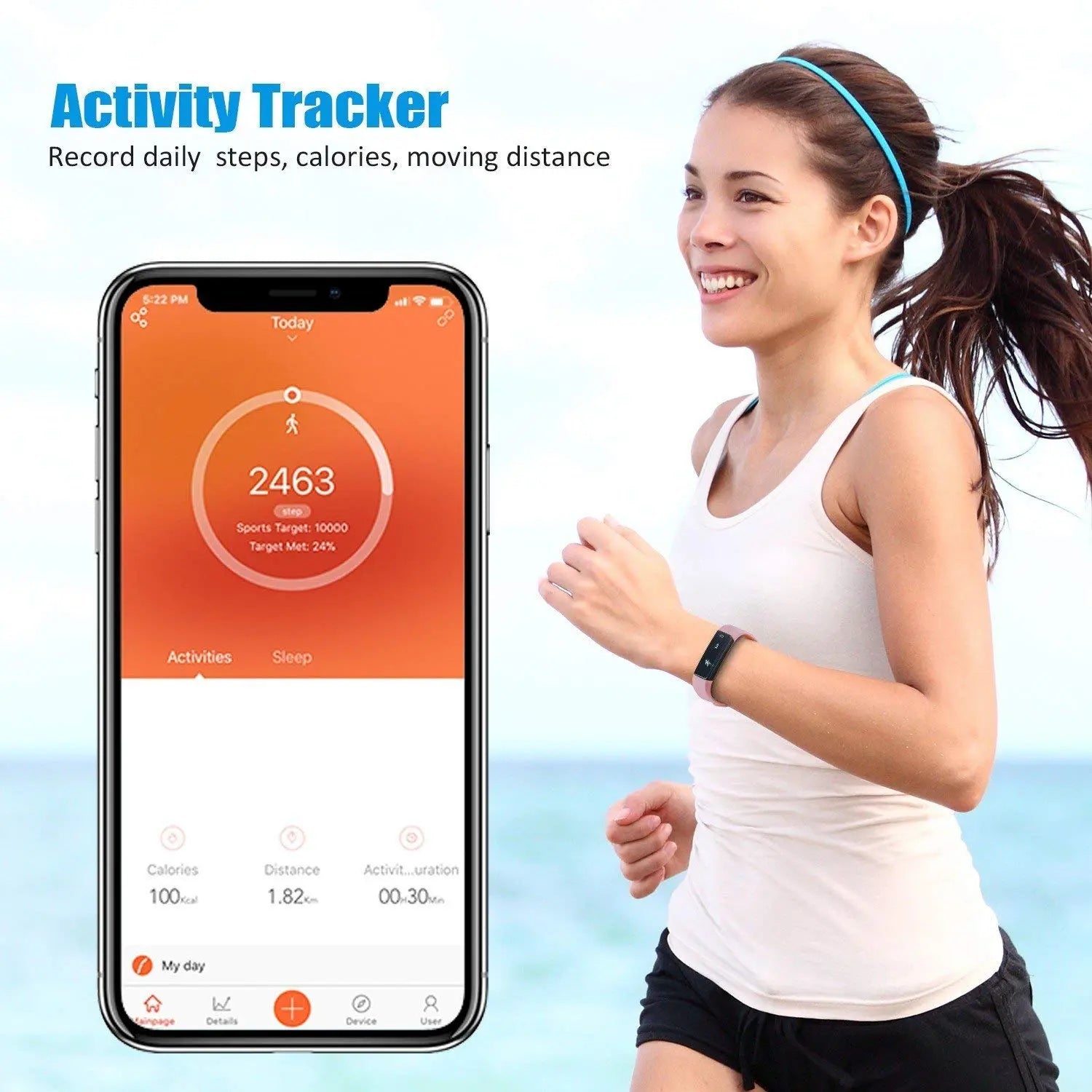 Activity Tracker & Monitor Salmon Lucky