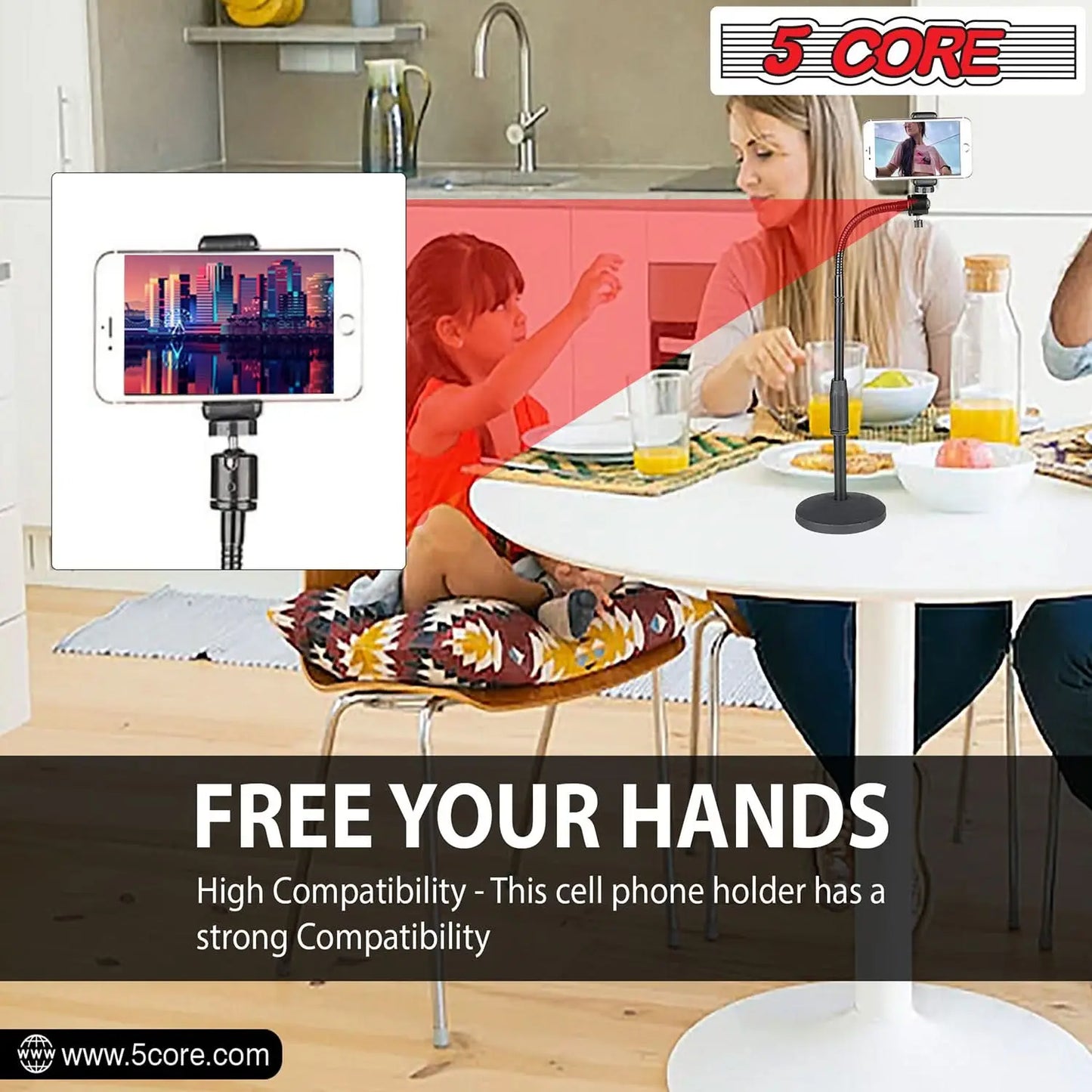 5 Core Cell Phone Stand Violet Rose