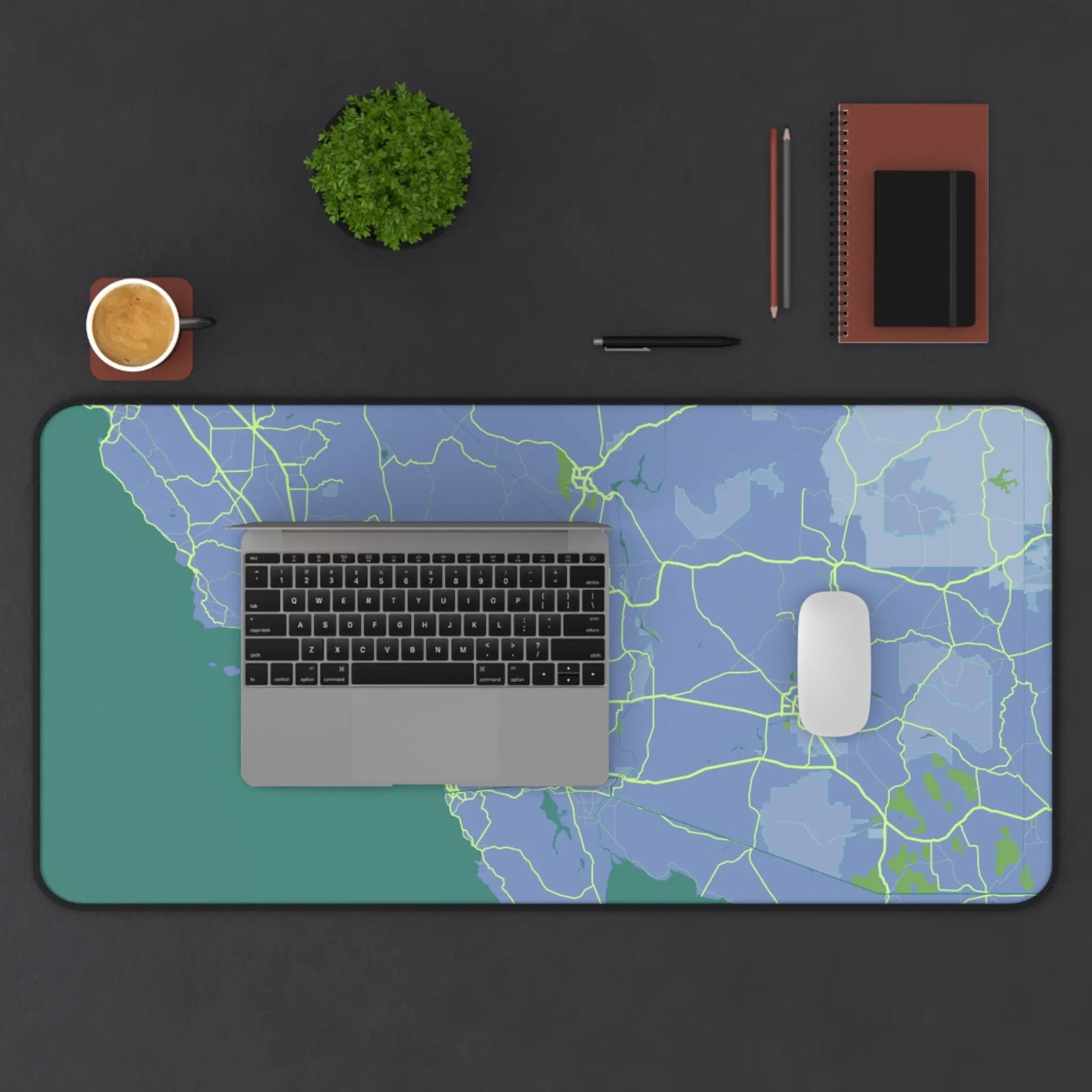 Los Angeles Map Desk Mat Yellow Pandora