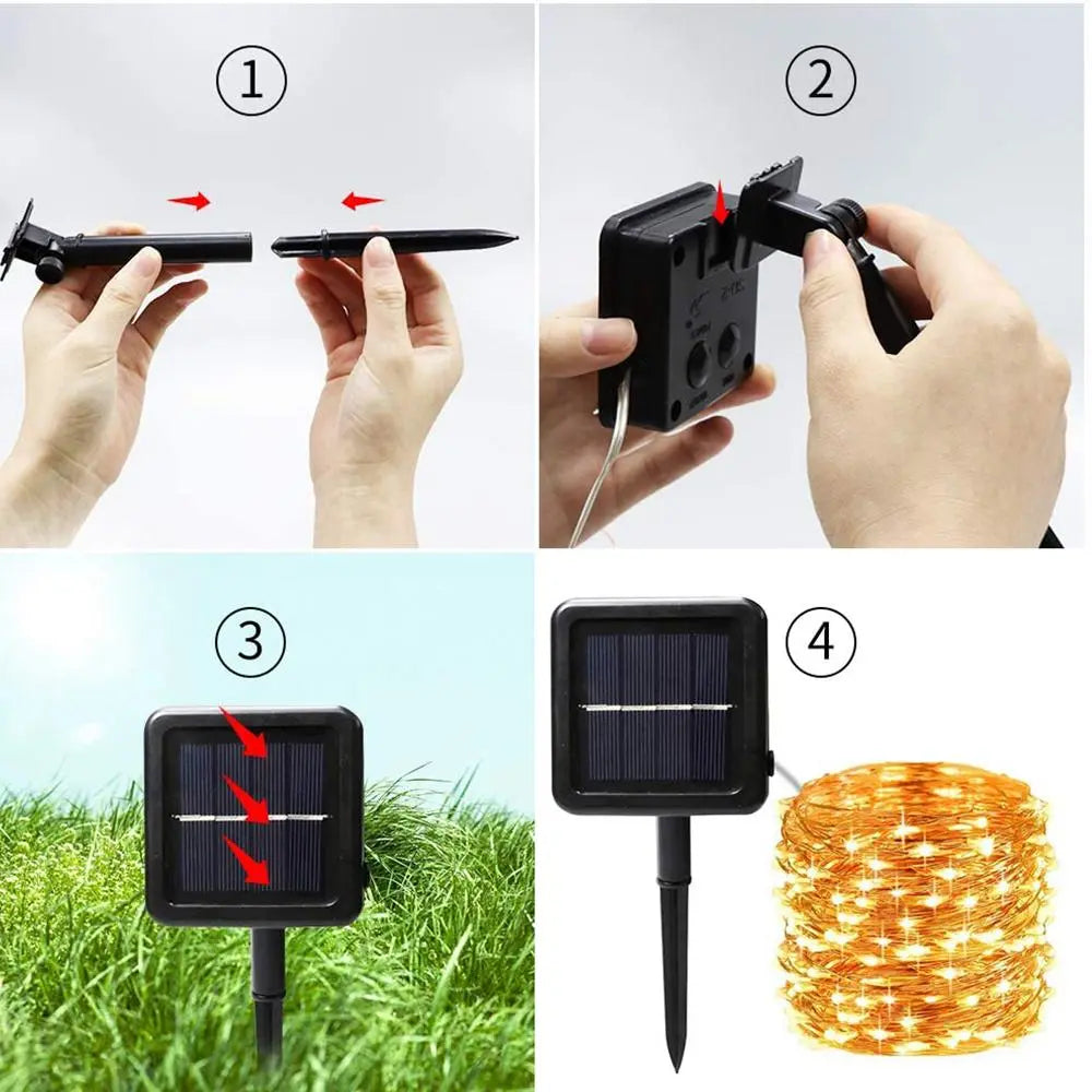 Indoor Solar Powered String Lights Pink Iolaus