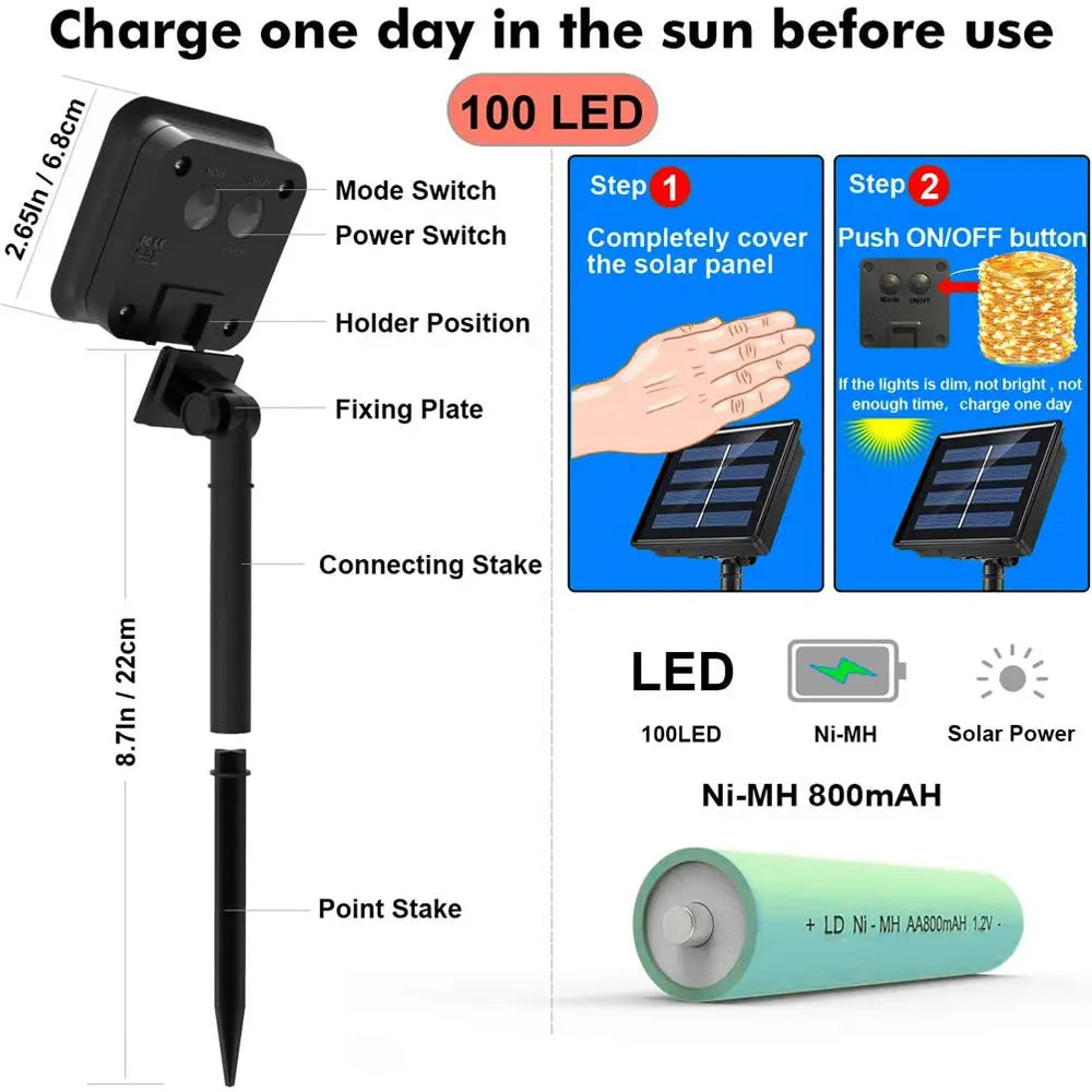 Indoor Solar Powered String Lights Pink Iolaus