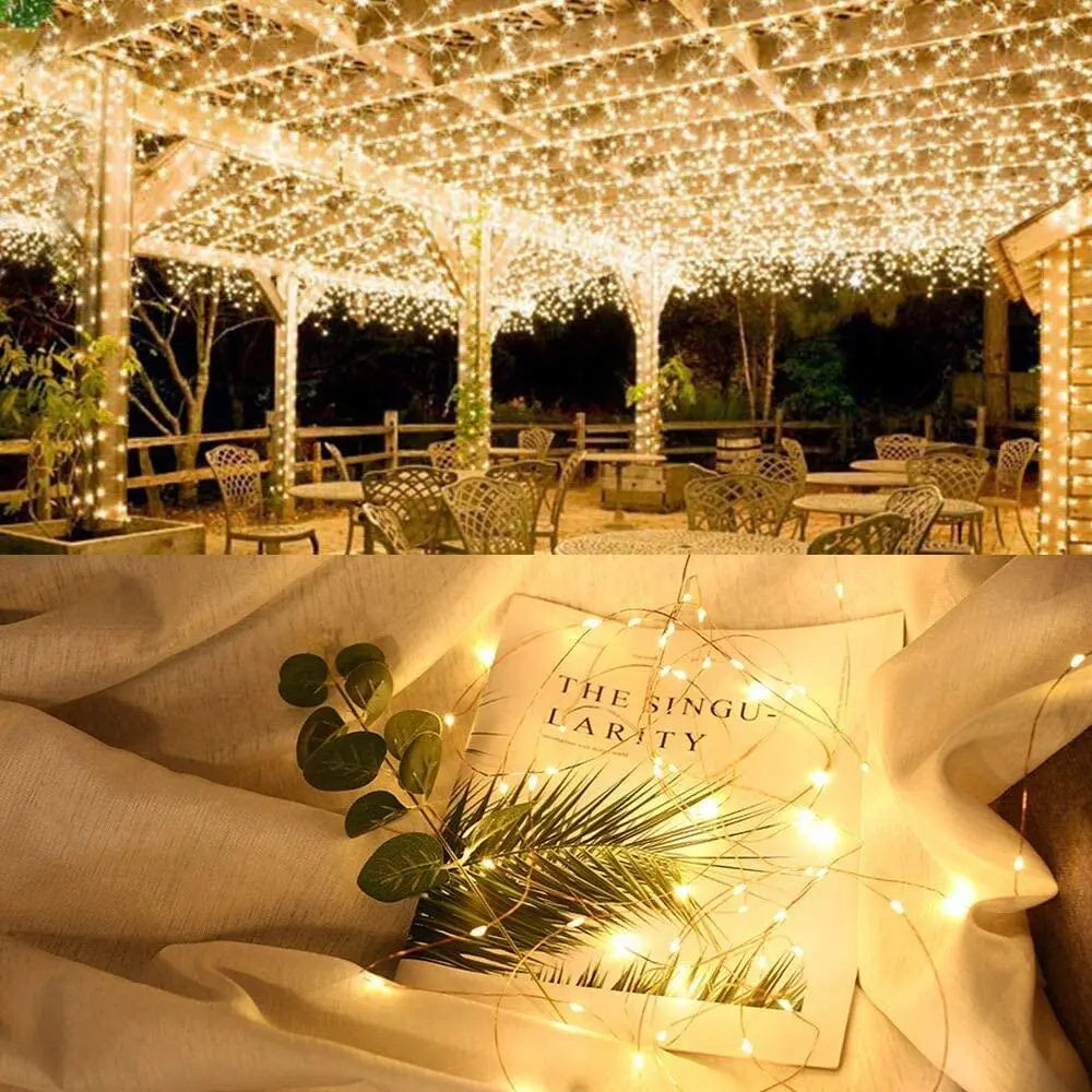 Indoor Solar Powered String Lights Pink Iolaus