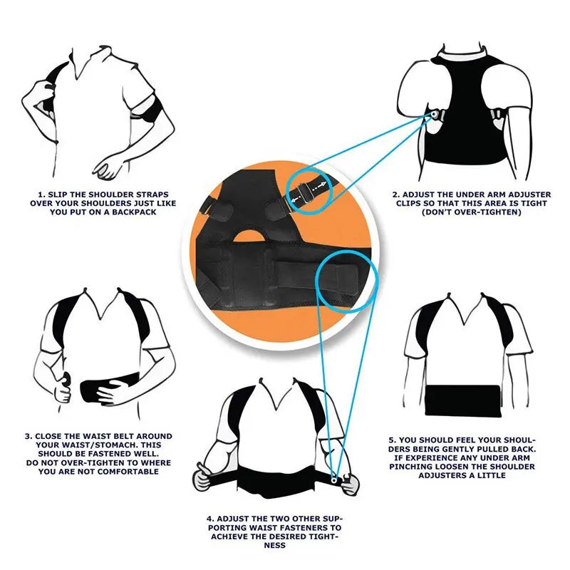 Posture Corrector Magnetic Brace Belt Puce Gaia