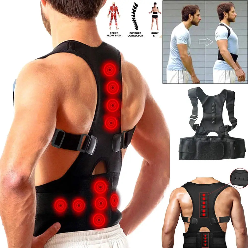 Posture Corrector Magnetic Brace Belt Puce Gaia