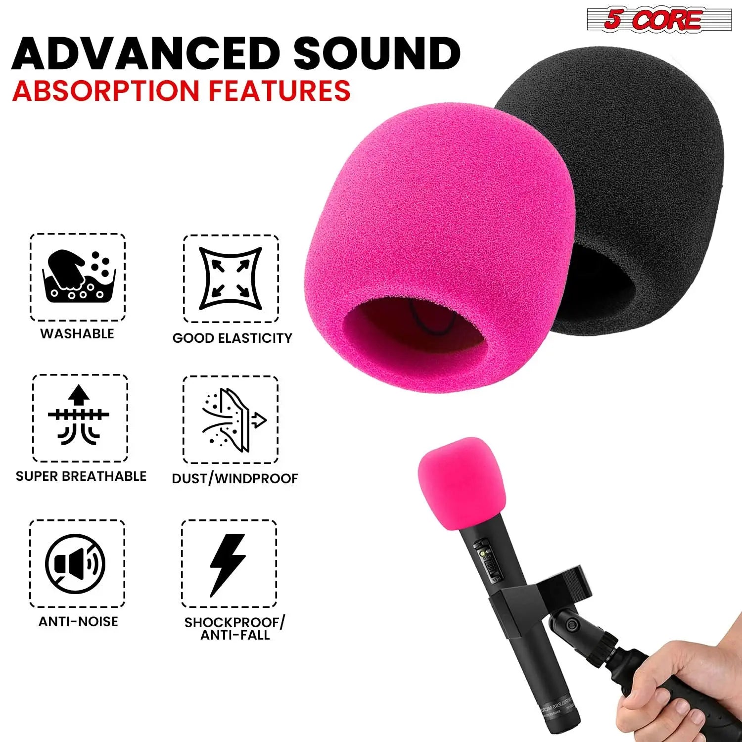 Foam Microphone Cover Violet Rose