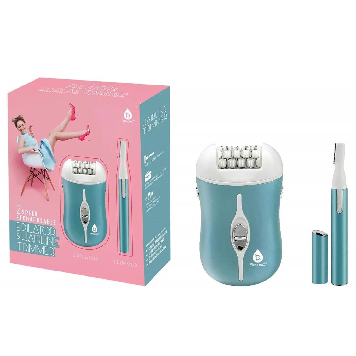 Rechargeable Epilator & Bikini Trimmer Blush Apollo