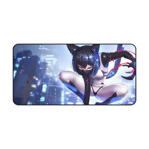 Cyborg Cat Girl Mouse Pad Yellow Pandora