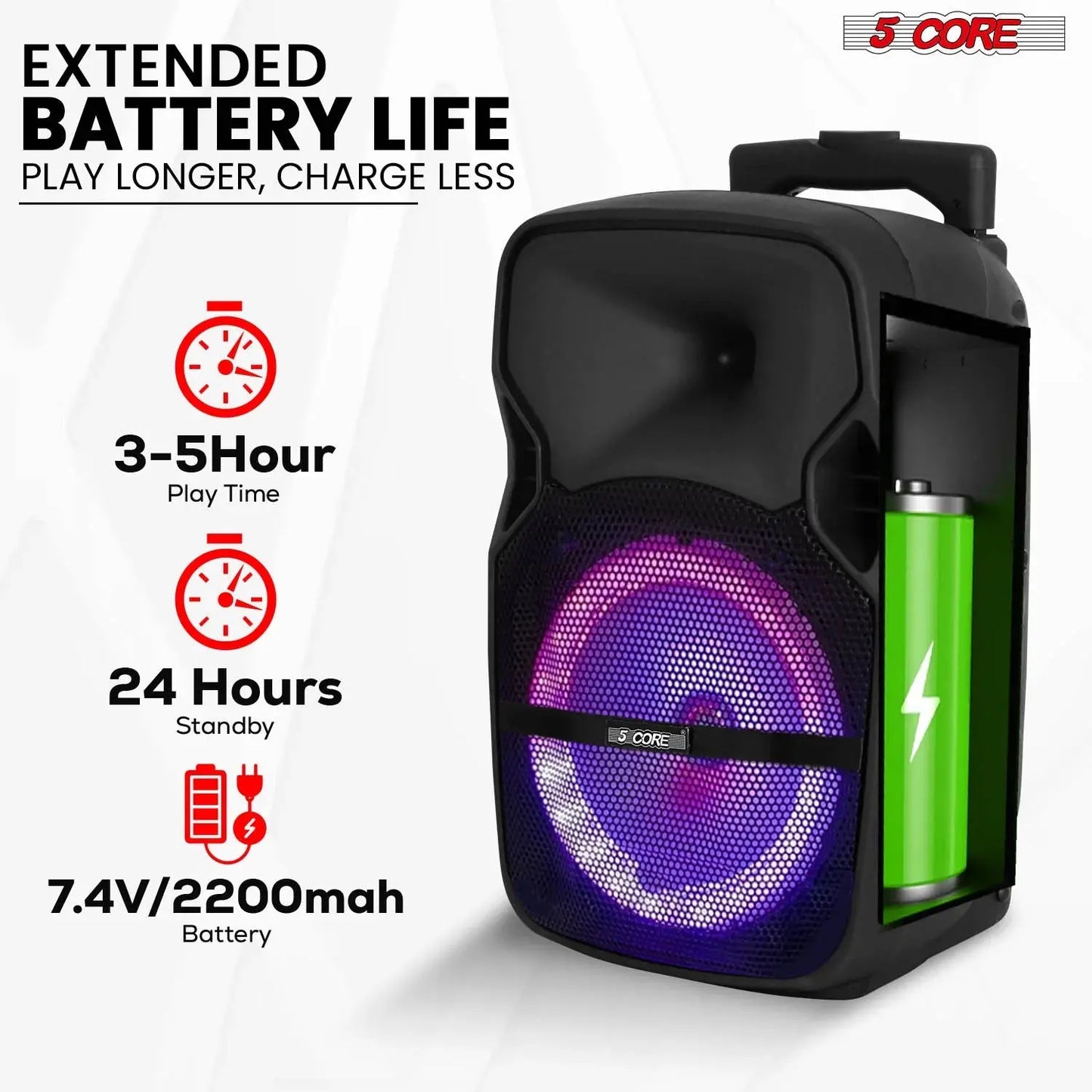 8 Inch PA Portable Speaker Violet Rose