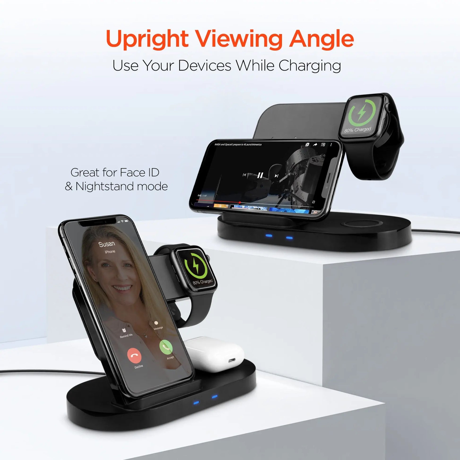 HyperGear 3-In-1 Wireless Charging Dock Sky Iapetus
