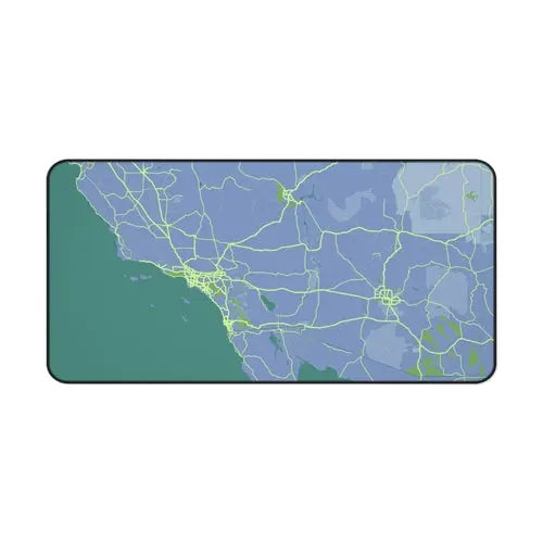 Los Angeles Map Desk Mat Yellow Pandora