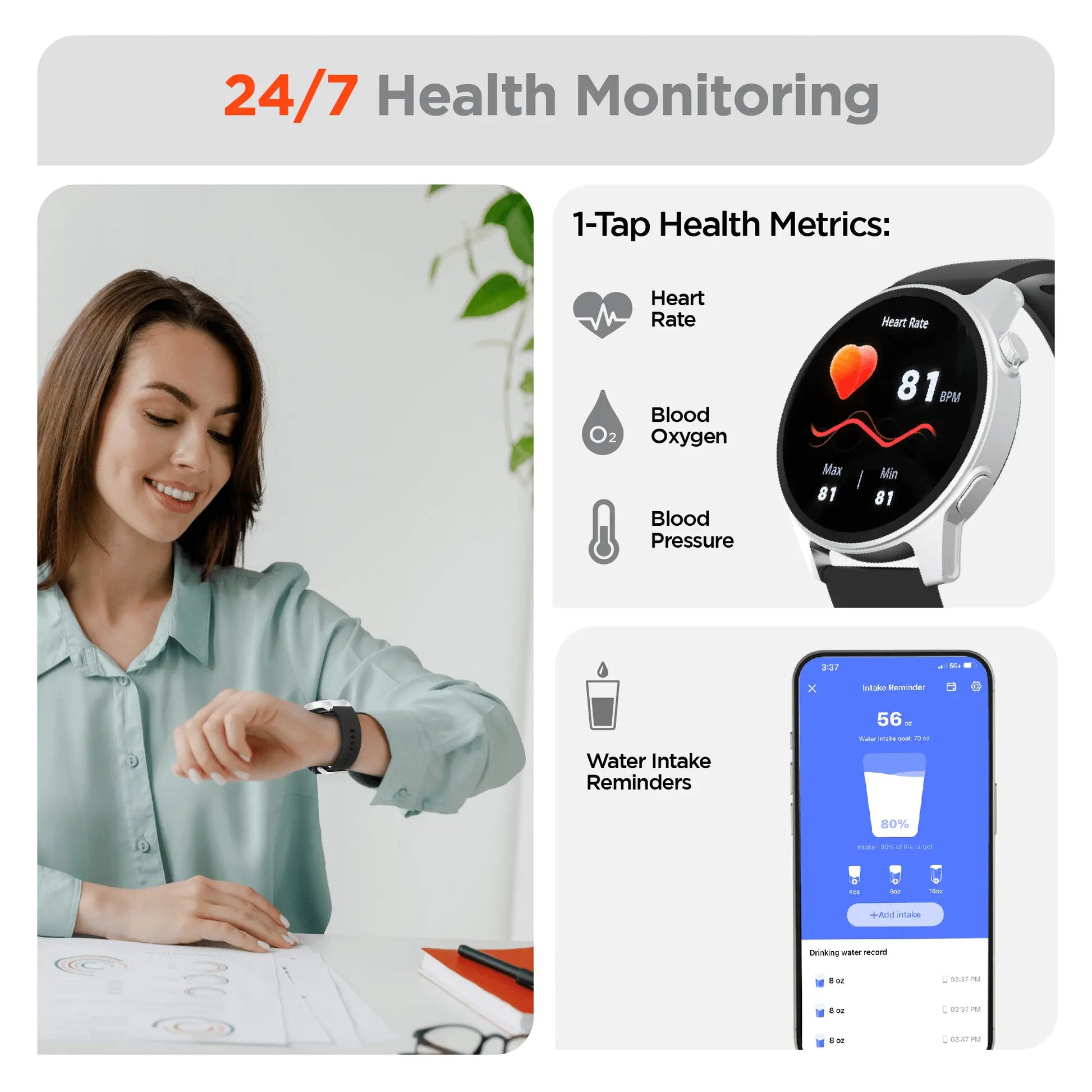 HyperGear SmartWatch + Fitness Tracker Sky Iapetus