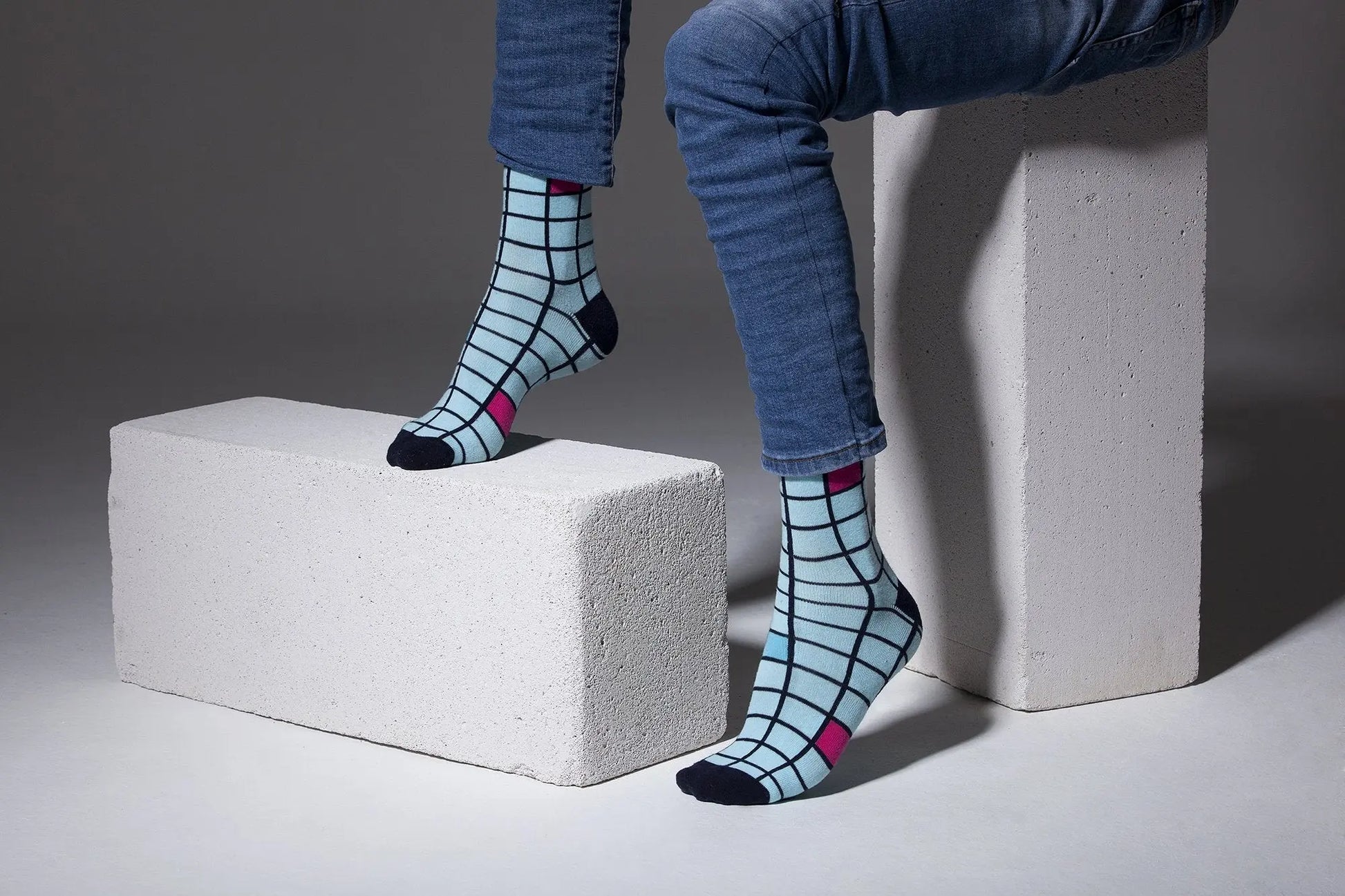 Men's Fashionable Blocks Socks Orchid Erebus