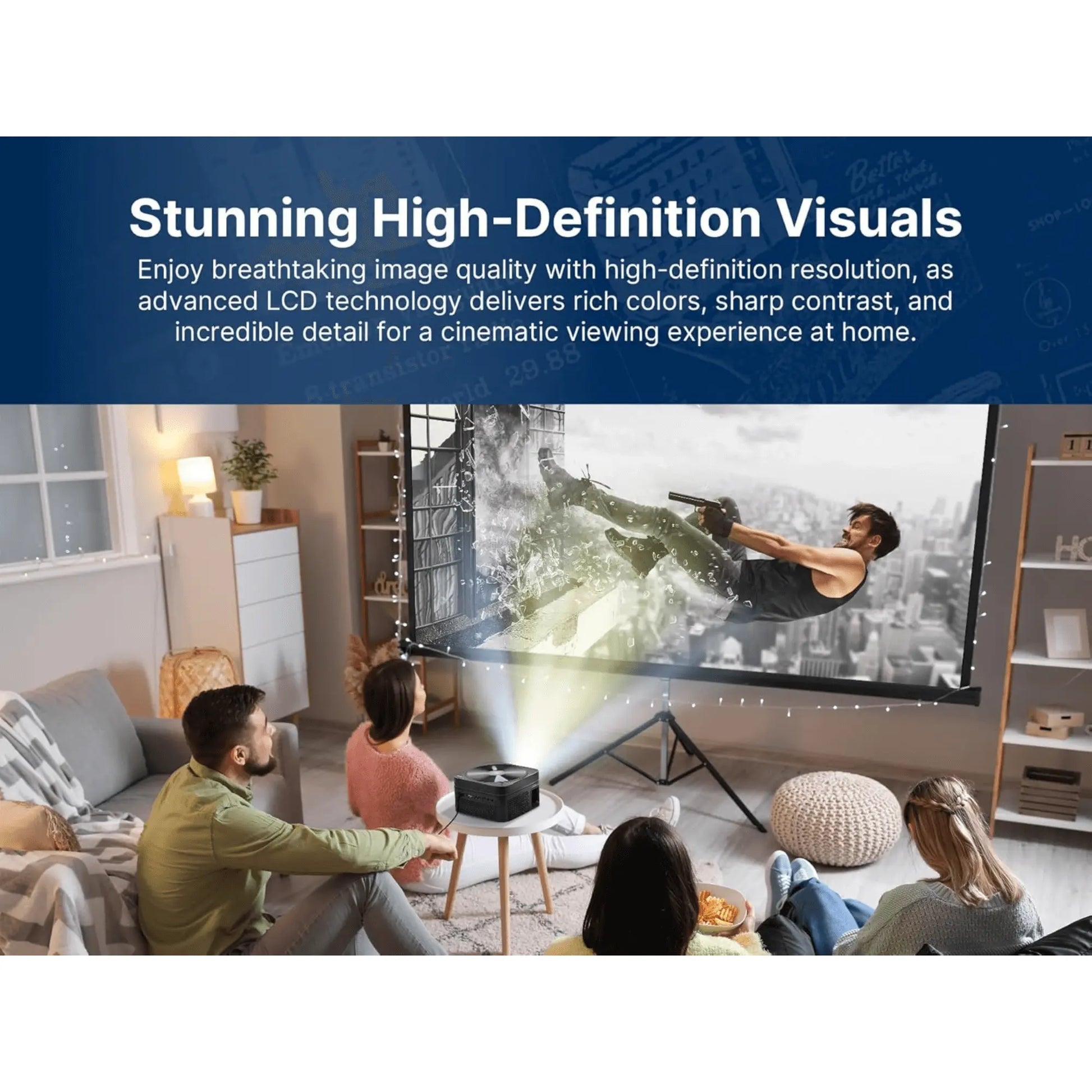 Emerson 120" Home Theater Projector Sky Iapetus