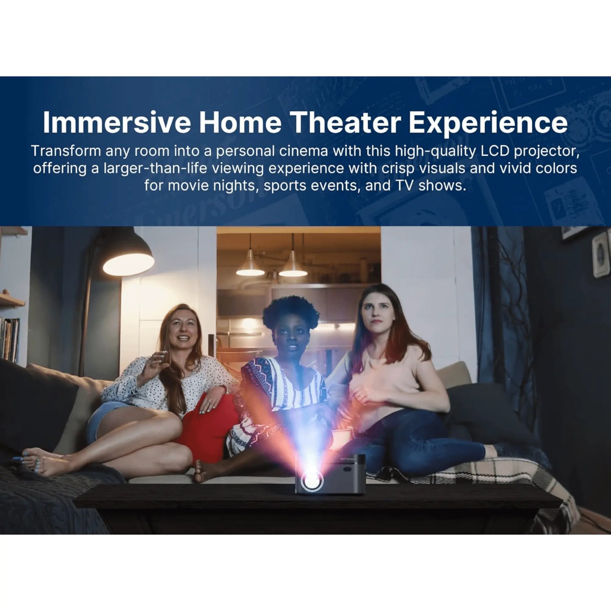 Emerson 120" Home Theater Projector Sky Iapetus