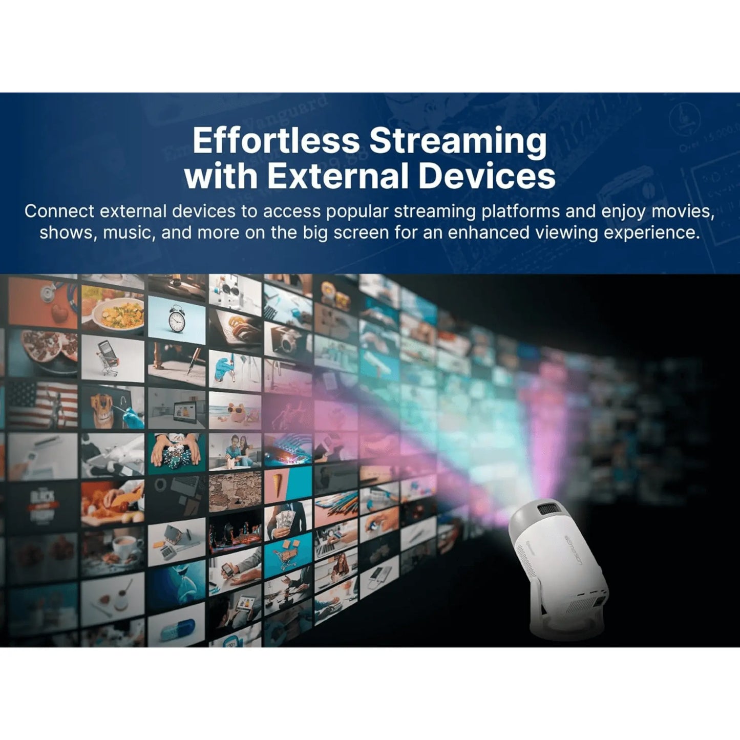 Emerson 150" Home Theater Projector Sky Iapetus