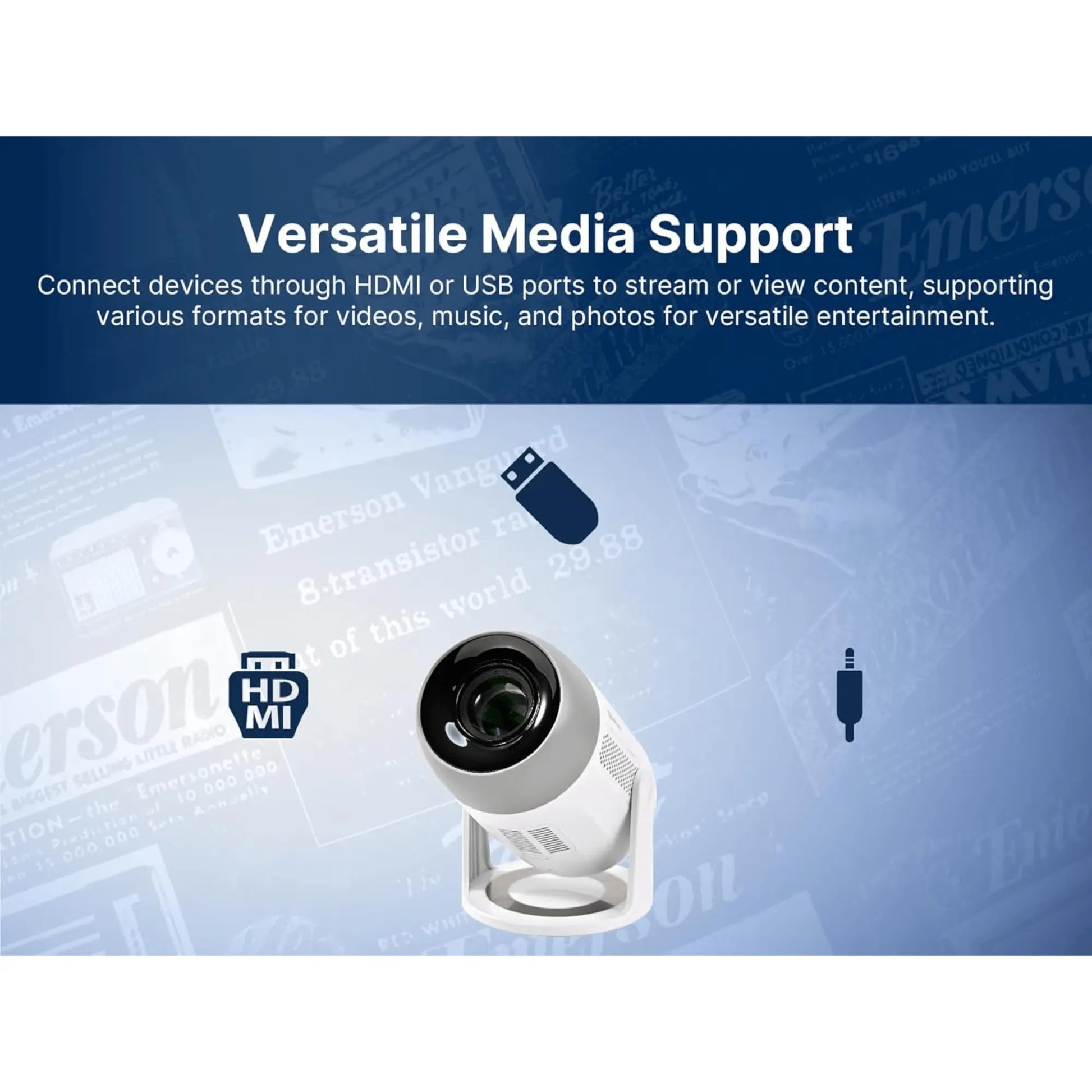 Emerson 150" Home Theater Projector Sky Iapetus