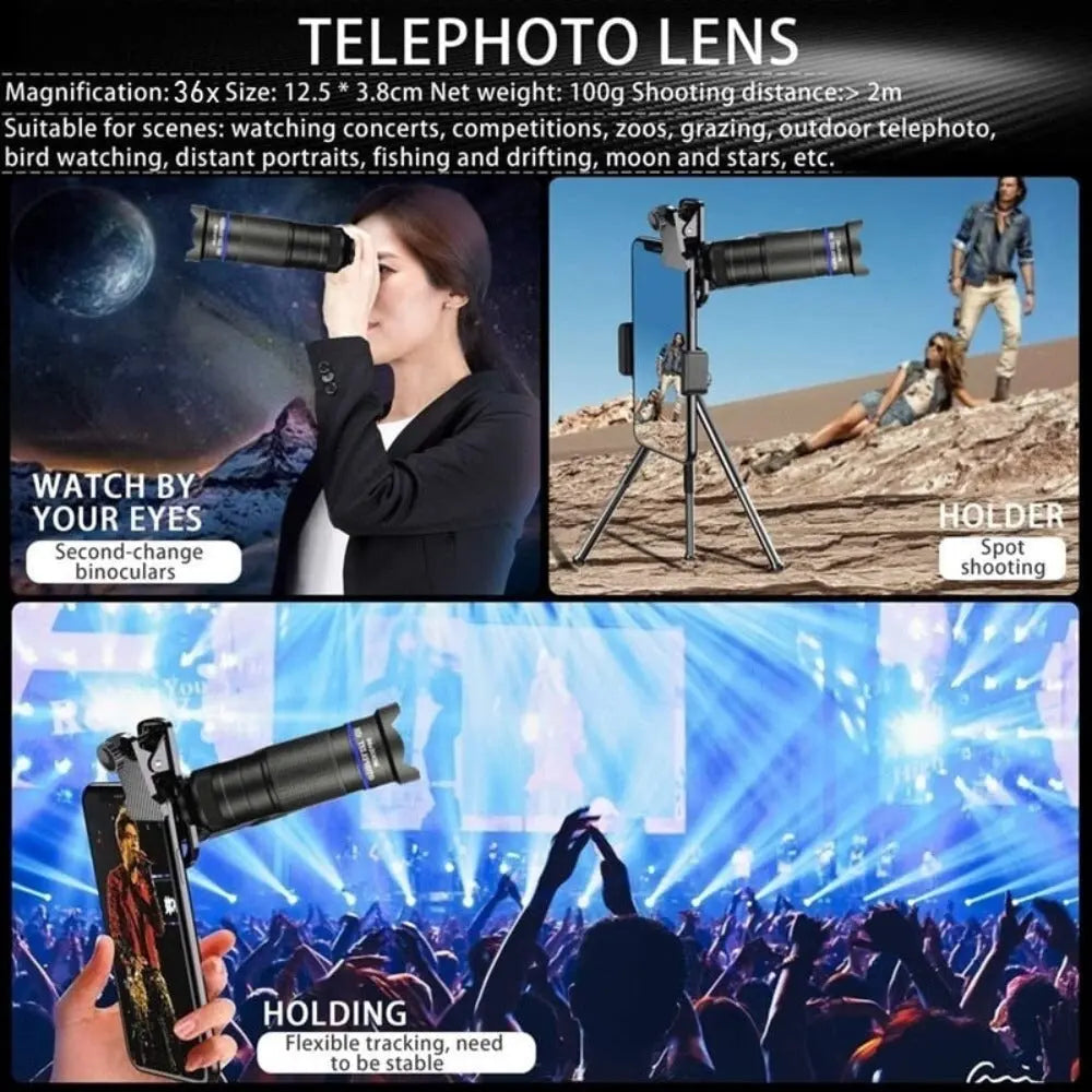 Mobile Phone Lens Kit W/Tripod Yellow Pandora