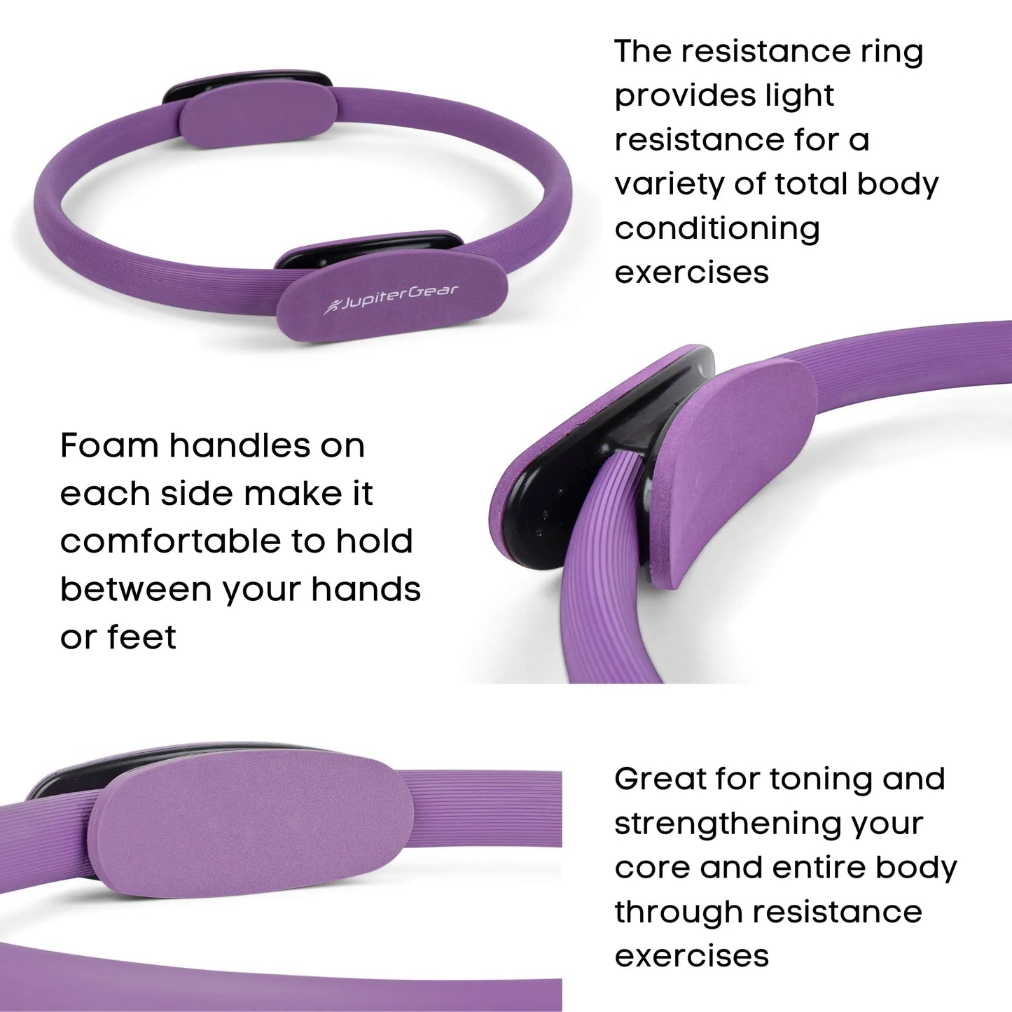 Pilates Resistance Ring for Strengthening Black Lavender