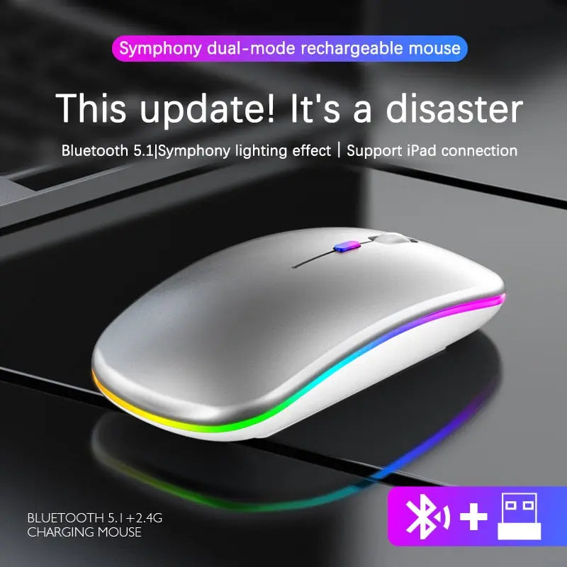 RGB Wireless Bluetooth Mouse Yellow Pandora