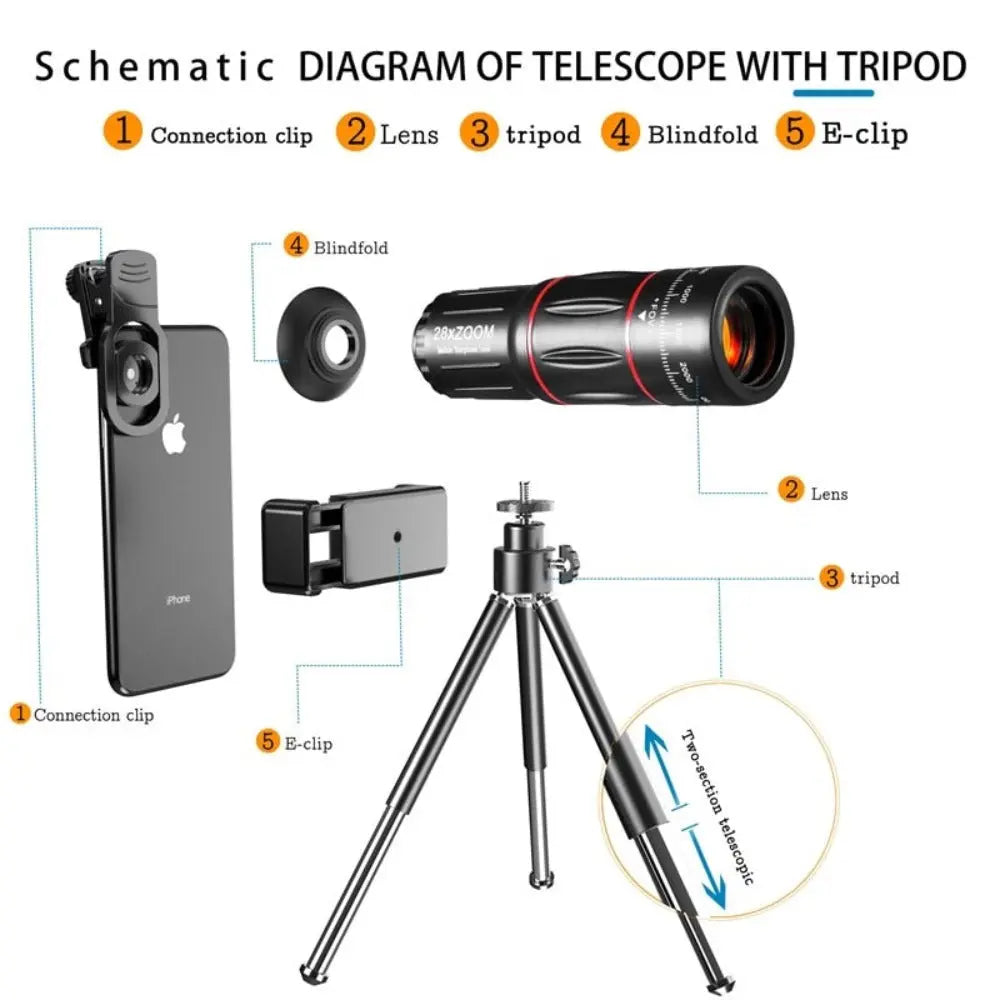 Bluetooth Ultra HD Zoom Telescope Yellow Pandora
