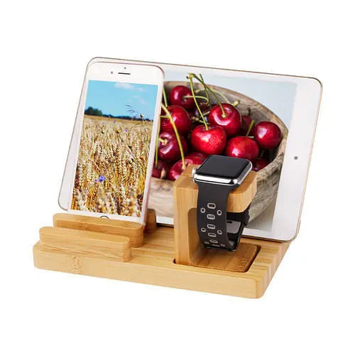 Bamboo 4 Port Charging Stand Yellow Crius