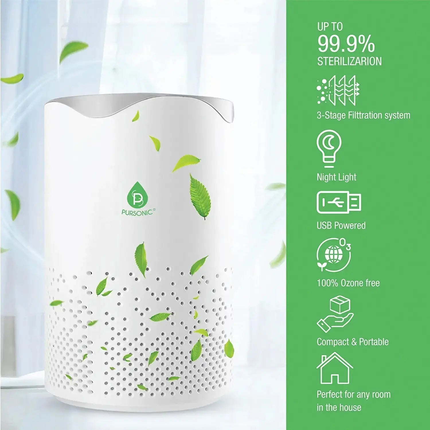 USB Powered HEPA Air Purifier Blush Apollo