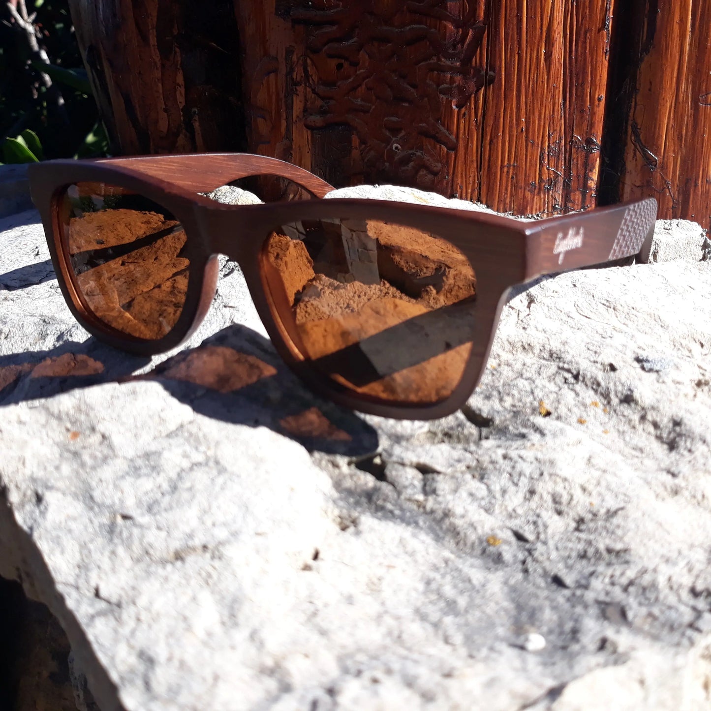 Sienna Wooden Sunglasses W/Bamboo Case Purple Ariadne