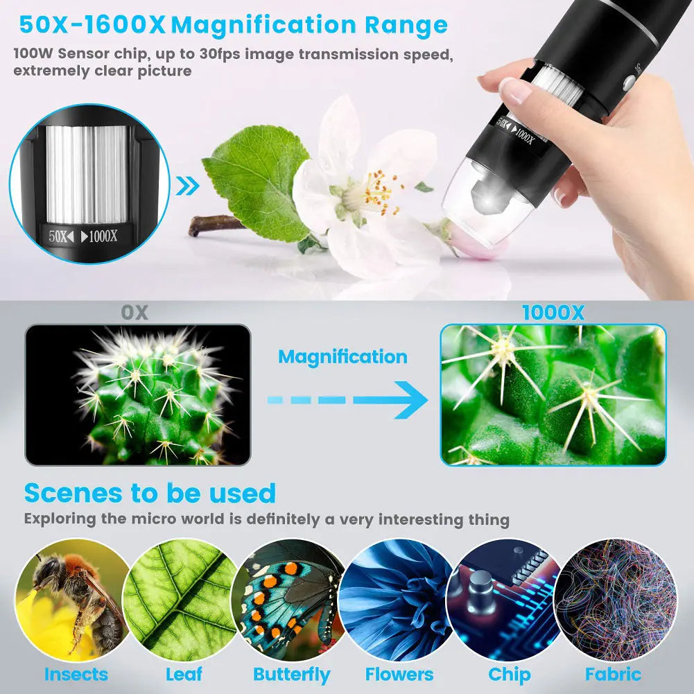 Wireless Handheld Digital Microscope Teal Simba