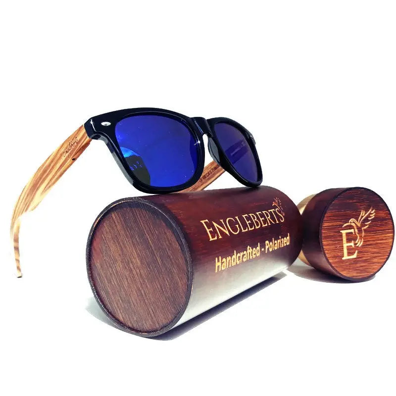 Zebrawood Sunglasses Blue Polarized Lenses Purple Ariadne