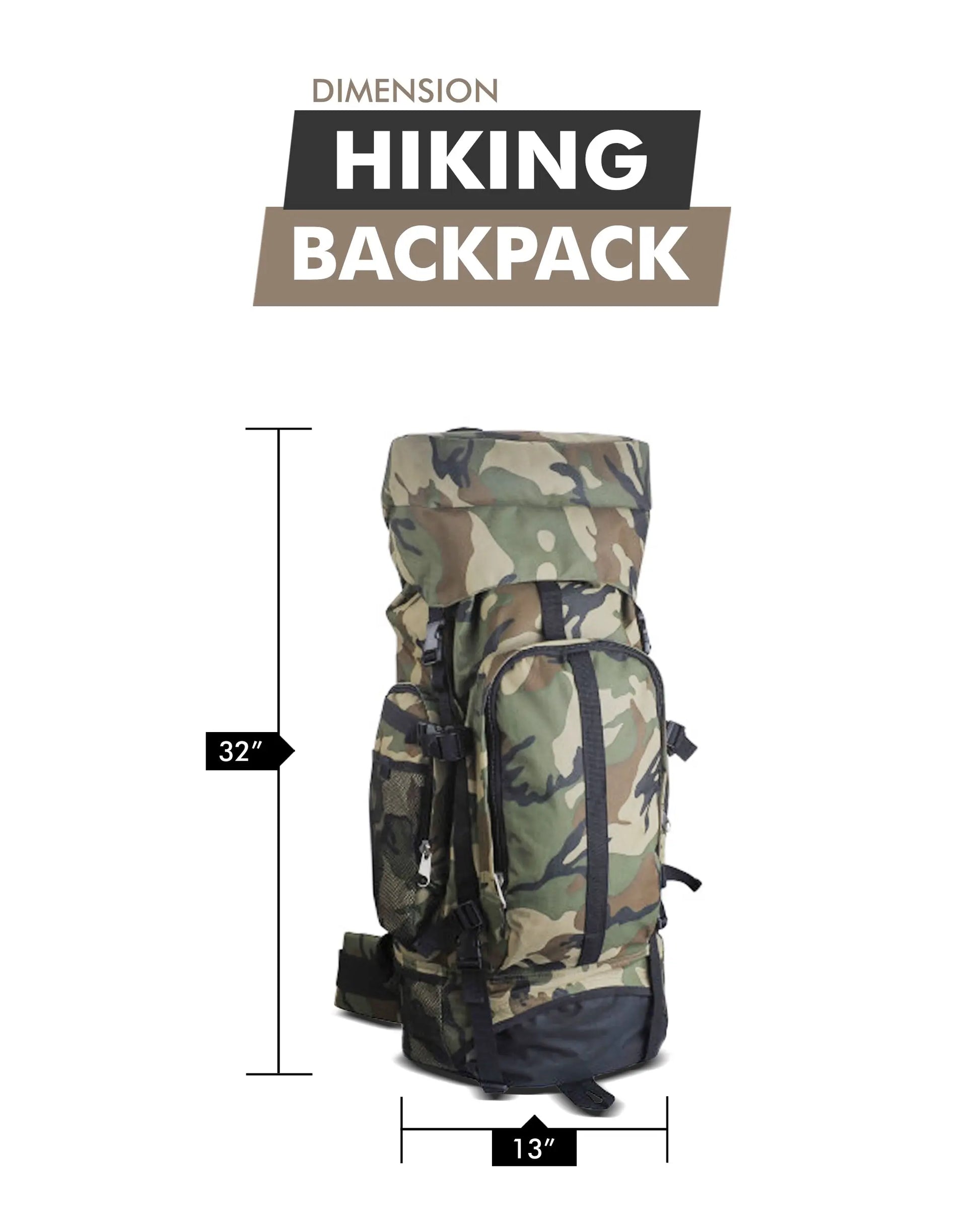 Camouflage Water-Resistant Mountaineer's Backpack Lime Sycamore