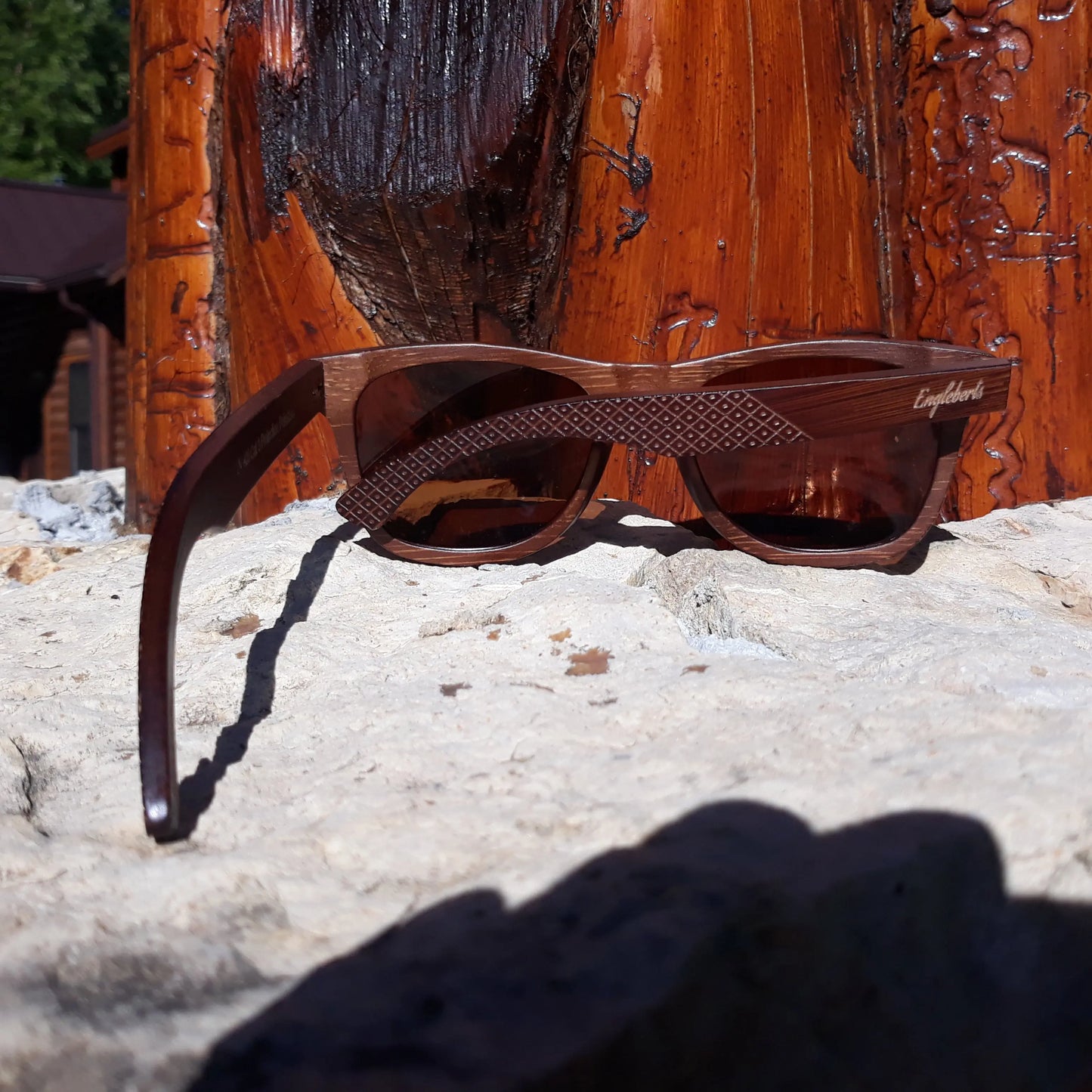 Sienna Wooden Sunglasses W/Bamboo Case Purple Ariadne