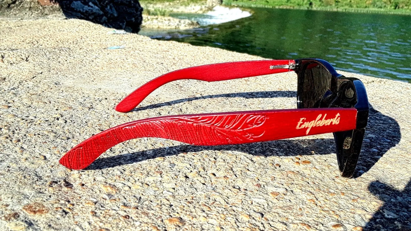 Rosewood Sunglasses With Wood Case Purple Ariadne