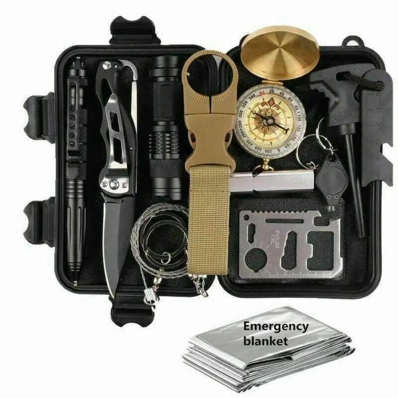 14-In-1 Outdoor Emergency Survival Kit Salmon Lucky