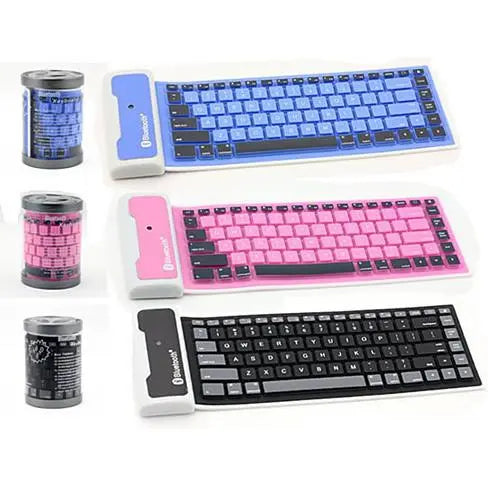 Flexible Silicone Bluetooth Keyboard Salmon Lucky