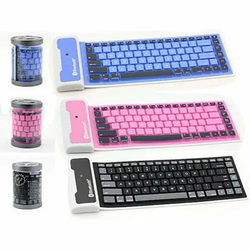 Flexible Silicone Bluetooth Keyboard Salmon Lucky